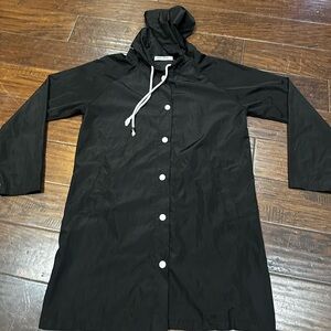Grace Karin Black Hooded Rain Coat‎ size S